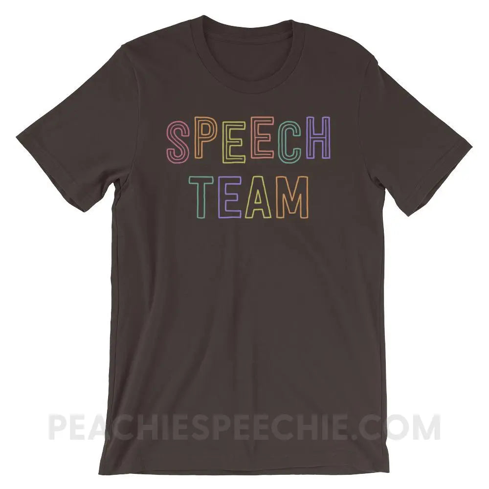 Speech Team Premium Soft Tee - Brown / S - T-Shirts & Tops peachiespeechie.com
