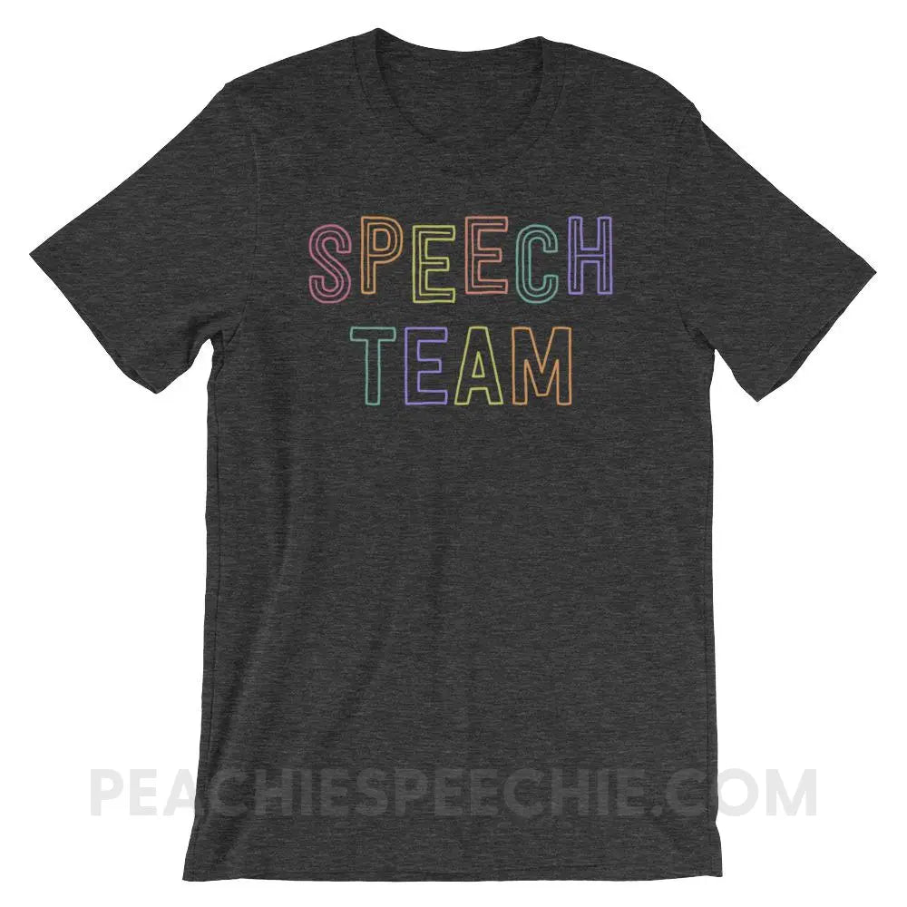 Speech Team Premium Soft Tee - Dark Grey Heather / XS - T-Shirts & Tops peachiespeechie.com