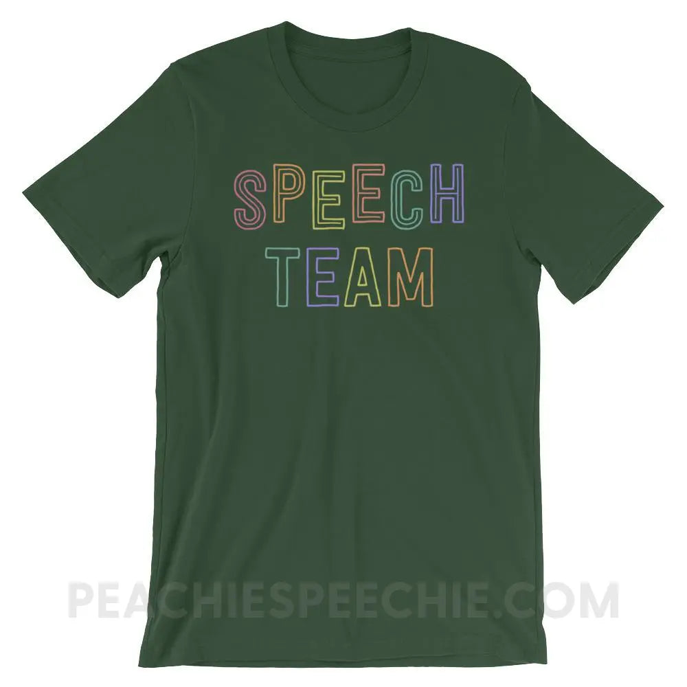 Speech Team Premium Soft Tee - Forest / S - T-Shirts & Tops peachiespeechie.com