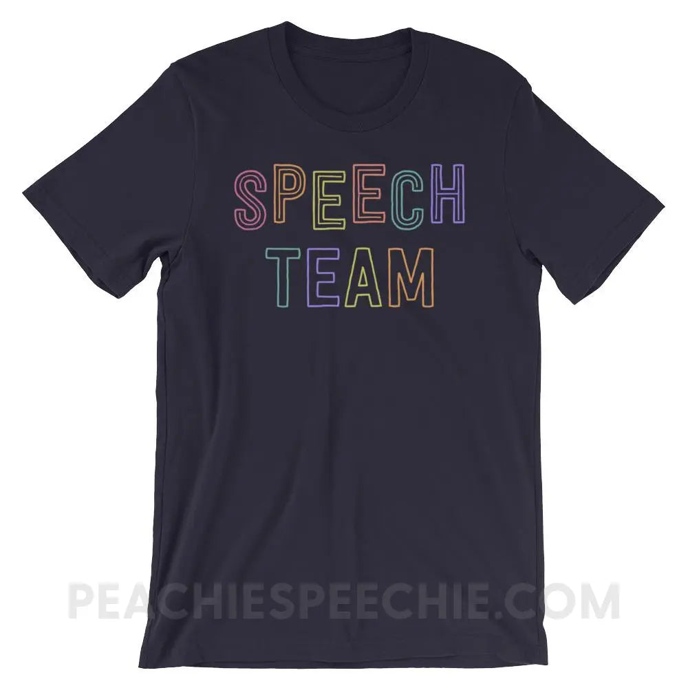 Speech Team Premium Soft Tee - Navy / XS - T-Shirts & Tops peachiespeechie.com