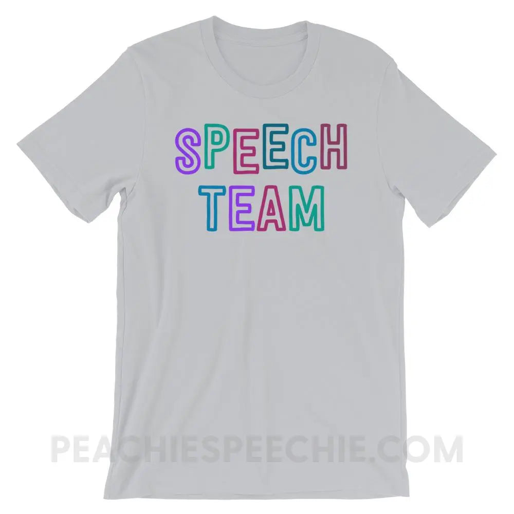 Speech Team Premium Soft Tee - Silver / S - T-Shirts & Tops peachiespeechie.com