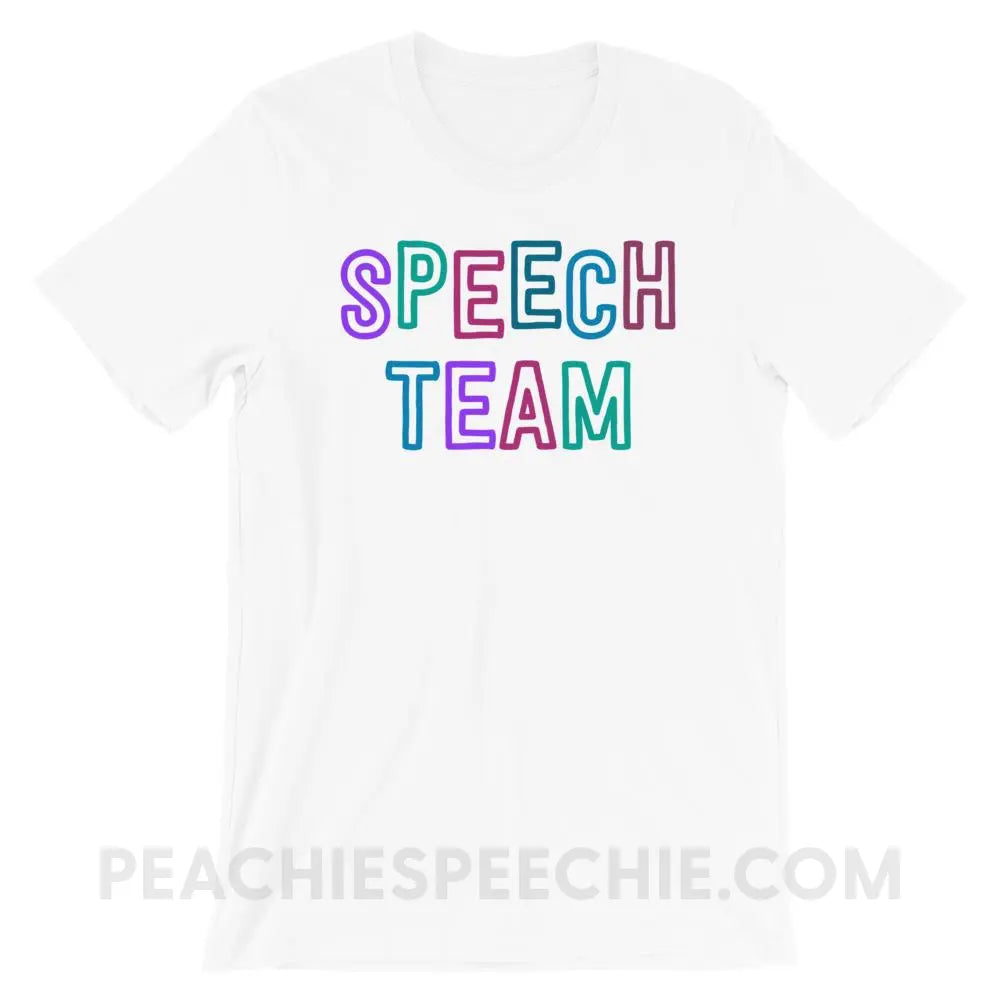 Speech Team Premium Soft Tee - White / XS - T-Shirts & Tops peachiespeechie.com