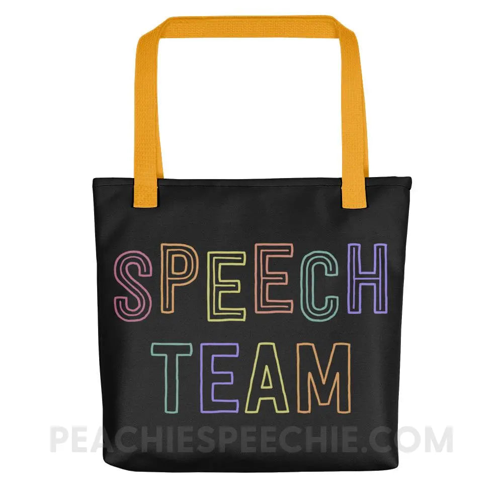 Speech Team Tote Bag - Yellow - Bags peachiespeechie.com