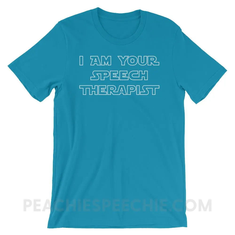 I Am Your Speech Therapist Premium Soft Tee - Aqua / S - T-Shirts & Tops peachiespeechie.com