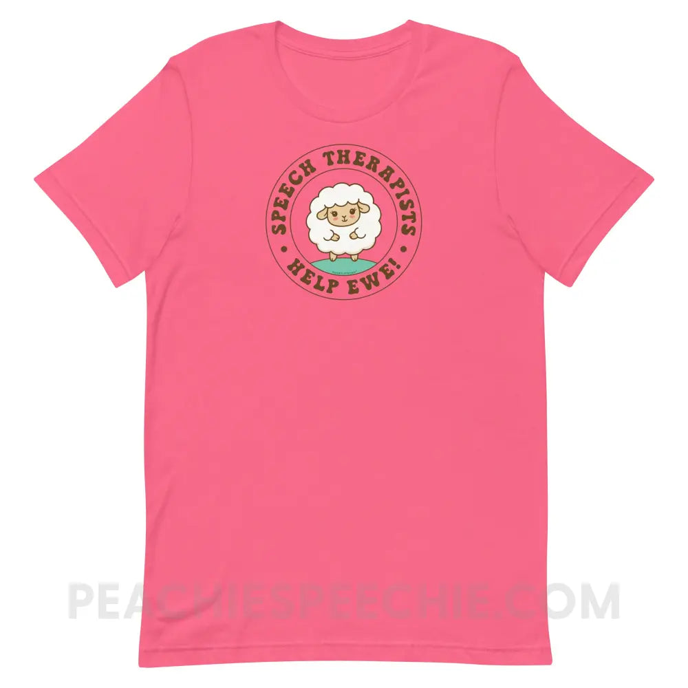 Speech Therapists Help Ewe Premium Soft Tee - Charity Pink / XS - peachiespeechie.com