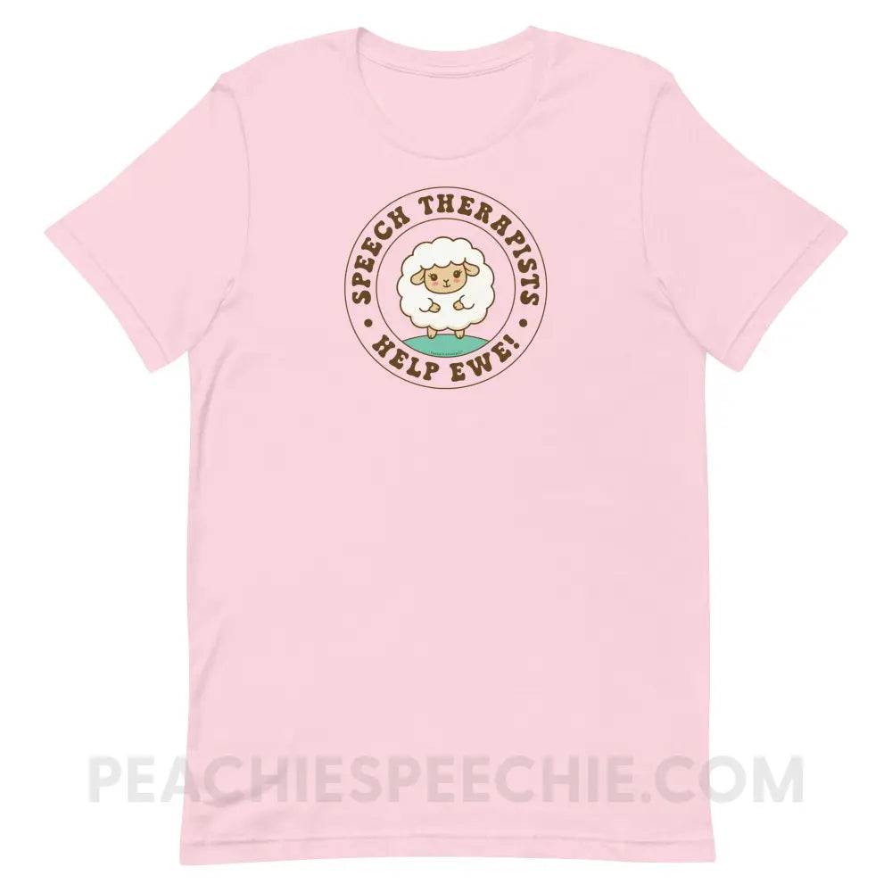 Speech Therapists Help Ewe Premium Soft Tee - Pink / S - peachiespeechie.com