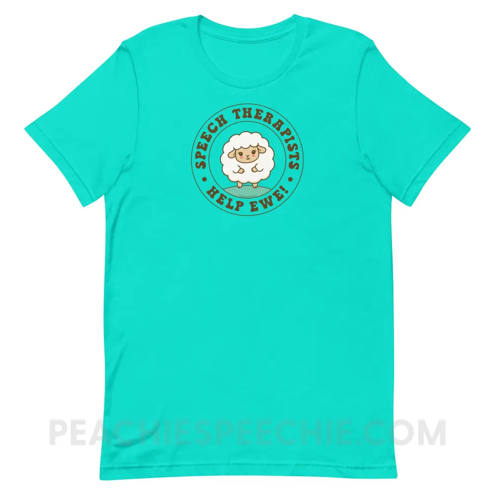 Speech Therapists Help Ewe Premium Soft Tee - Teal / XS - peachiespeechie.com