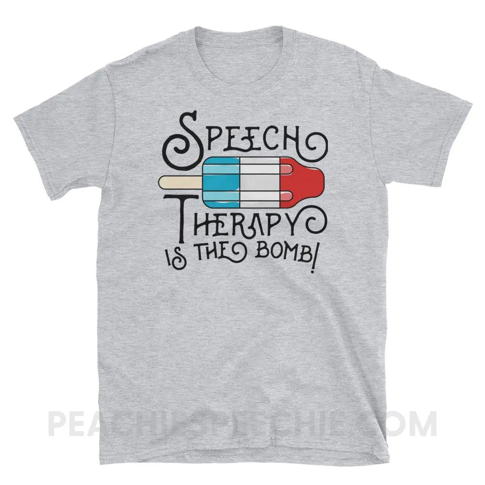 Speech Therapy Is The Bomb Classic Tee - Sport Grey / S - T-Shirts & Tops peachiespeechie.com