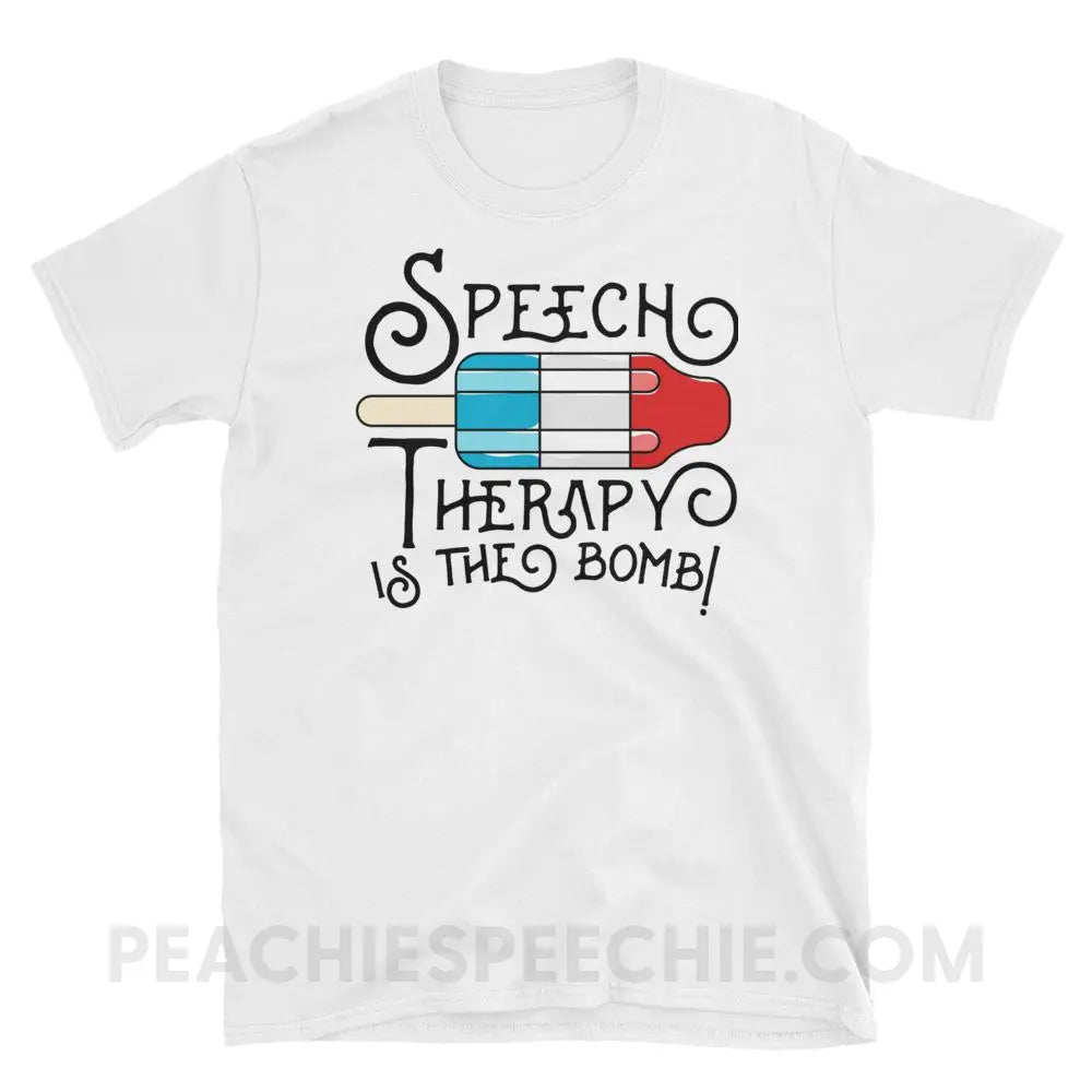 Speech Therapy Is The Bomb Classic Tee - White / S - T-Shirts & Tops peachiespeechie.com
