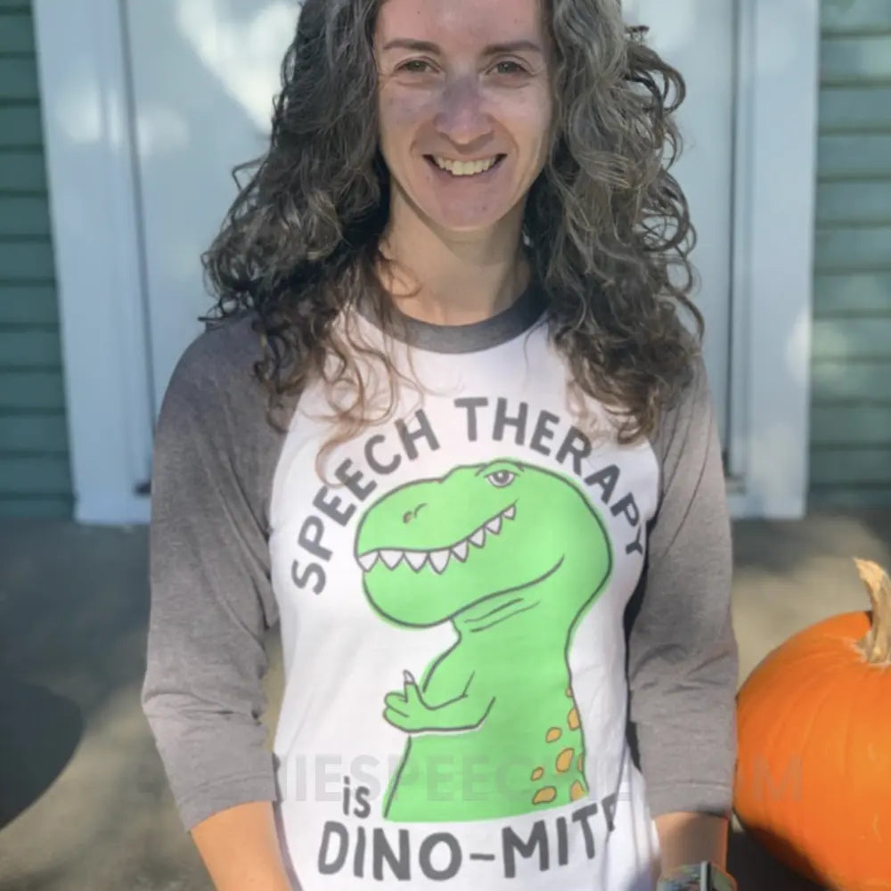 Speech Therapy is Dino-Mite Baseball Tee - T-Shirts & Tops peachiespeechie.com