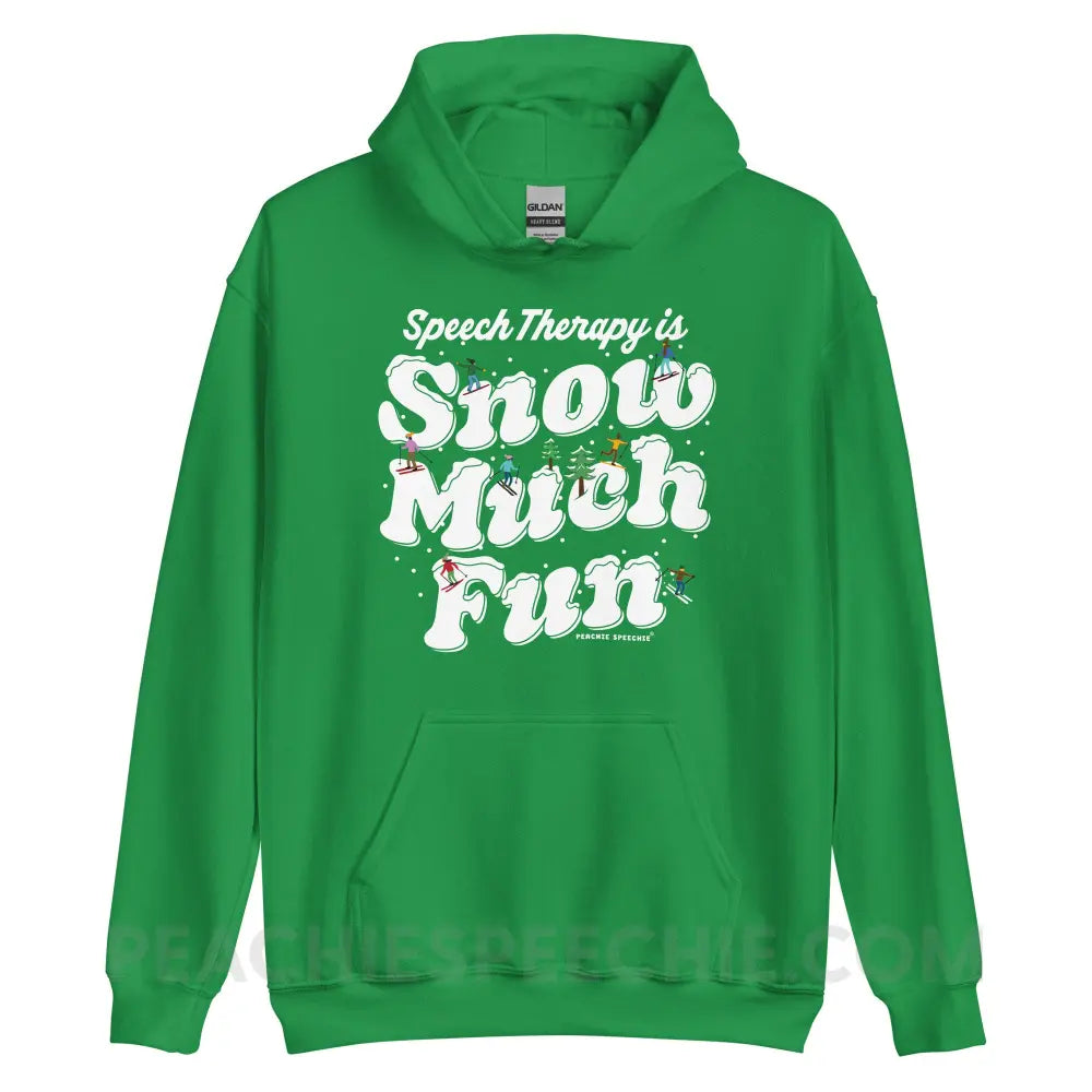 Speech Therapy is Snow Much Fun Classic Hoodie - Irish Green / S - peachiespeechie.com