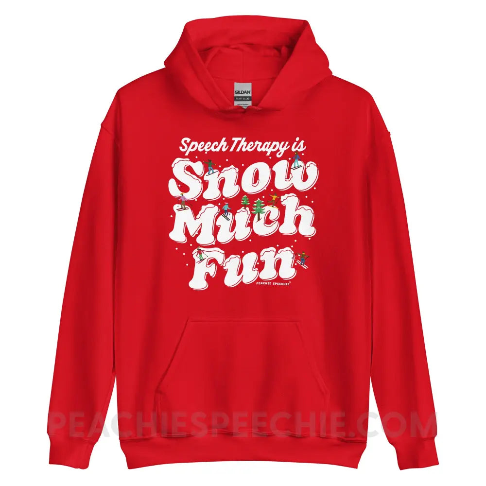 Speech Therapy is Snow Much Fun Classic Hoodie - Red / S - peachiespeechie.com