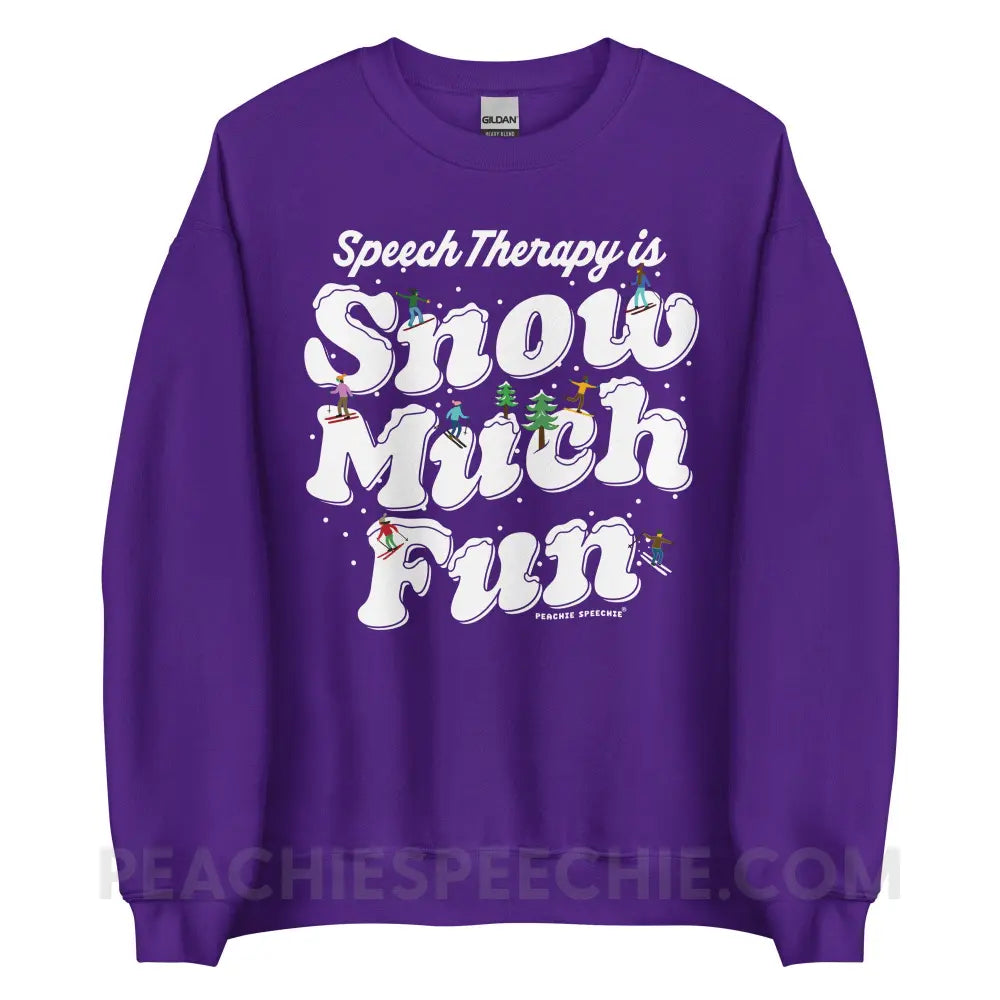 Speech Therapy is Snow Much Fun Classic Sweatshirt - Purple / S - peachiespeechie.com