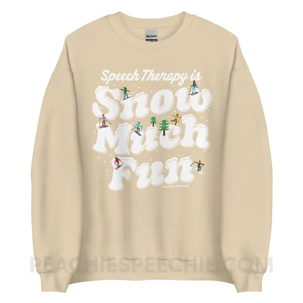 Speech Therapy is Snow Much Fun Classic Sweatshirt - Sand / S - peachiespeechie.com