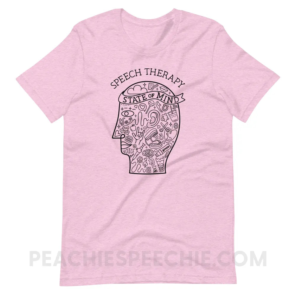 Speech Therapy State Of Mind Premium Soft Tee - Heather Prism Lilac / XS - peachiespeechie.com