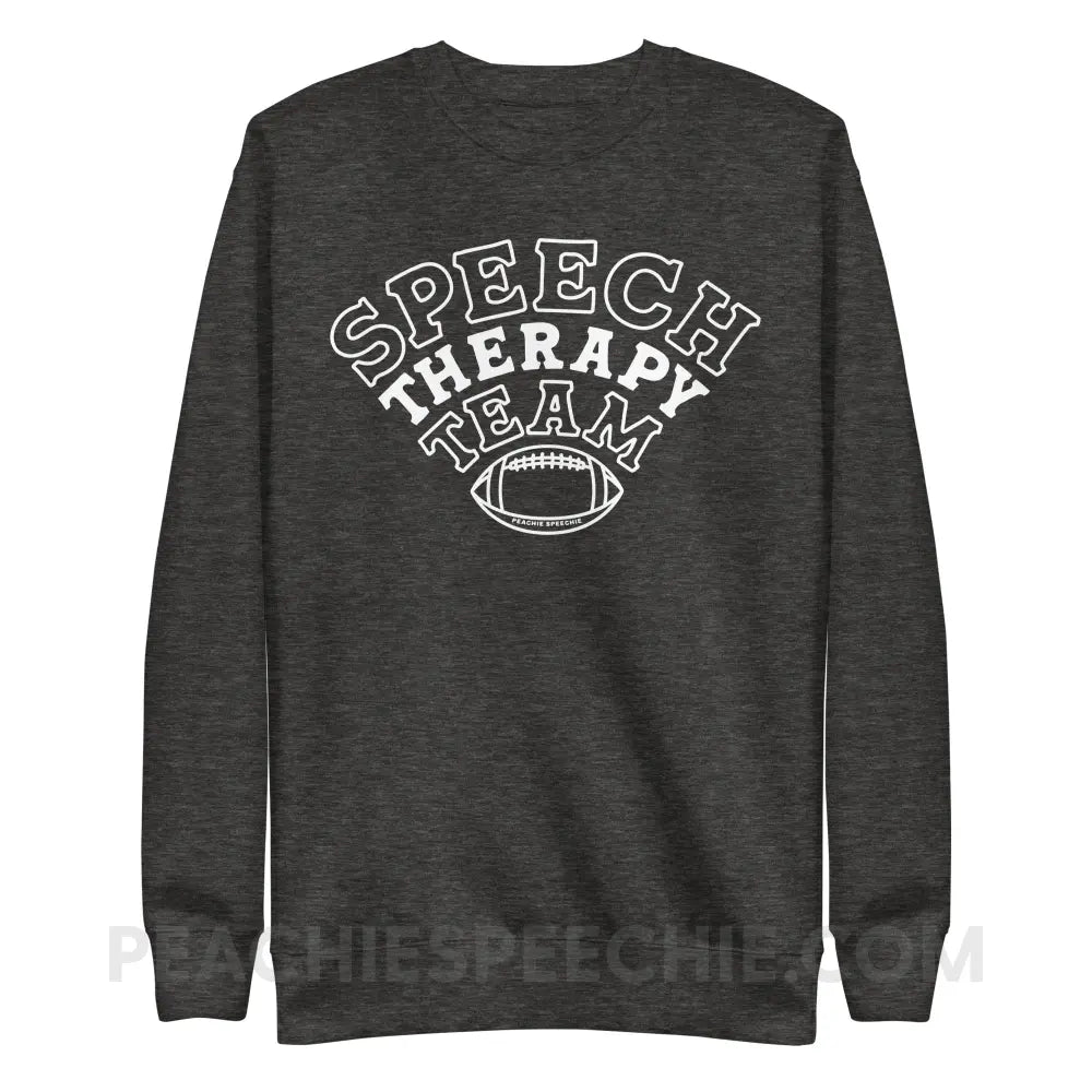 Speech Therapy Team Football Fave Crewneck - Charcoal Heather / S - peachiespeechie.com