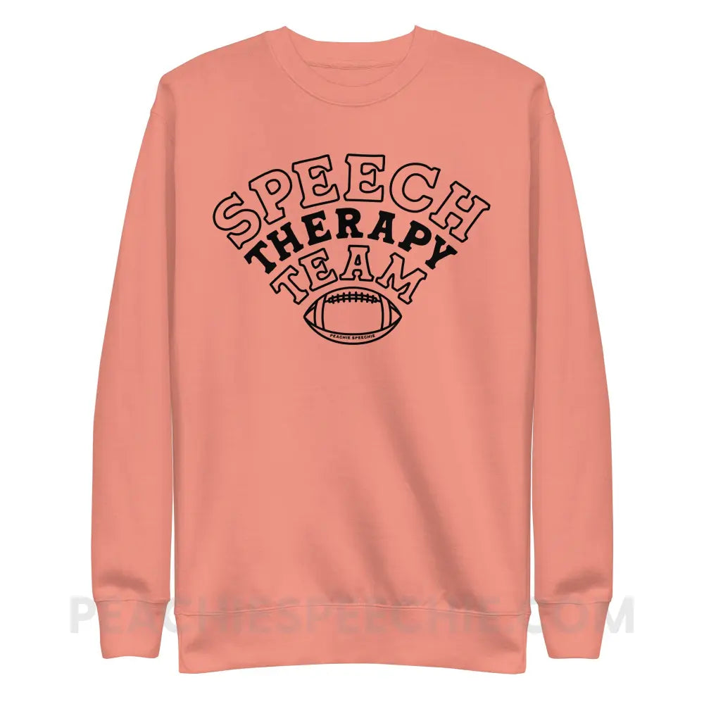 Speech Therapy Team Football Fave Crewneck - Dusty Rose / S - peachiespeechie.com