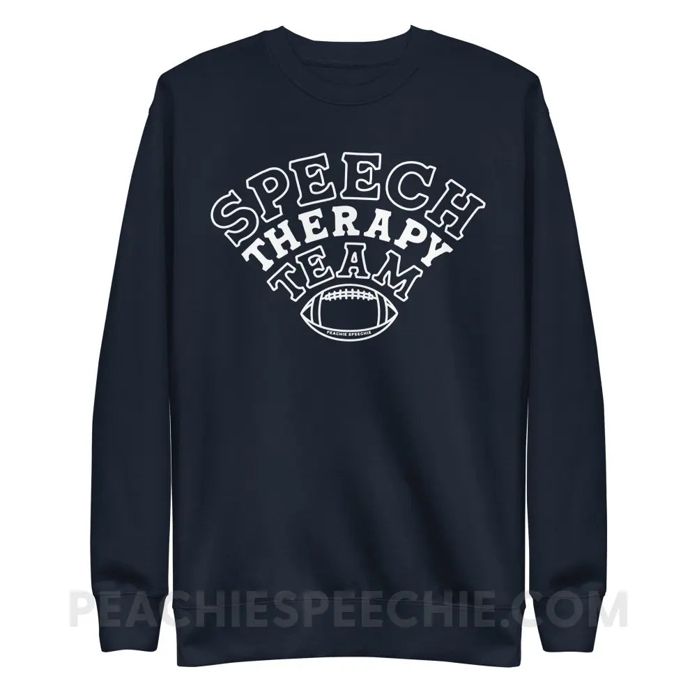 Speech Therapy Team Football Fave Crewneck - Navy Blazer / S - peachiespeechie.com