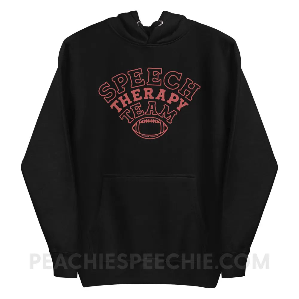 Speech Therapy Team Football Fave Hoodie - Black / S - peachiespeechie.com