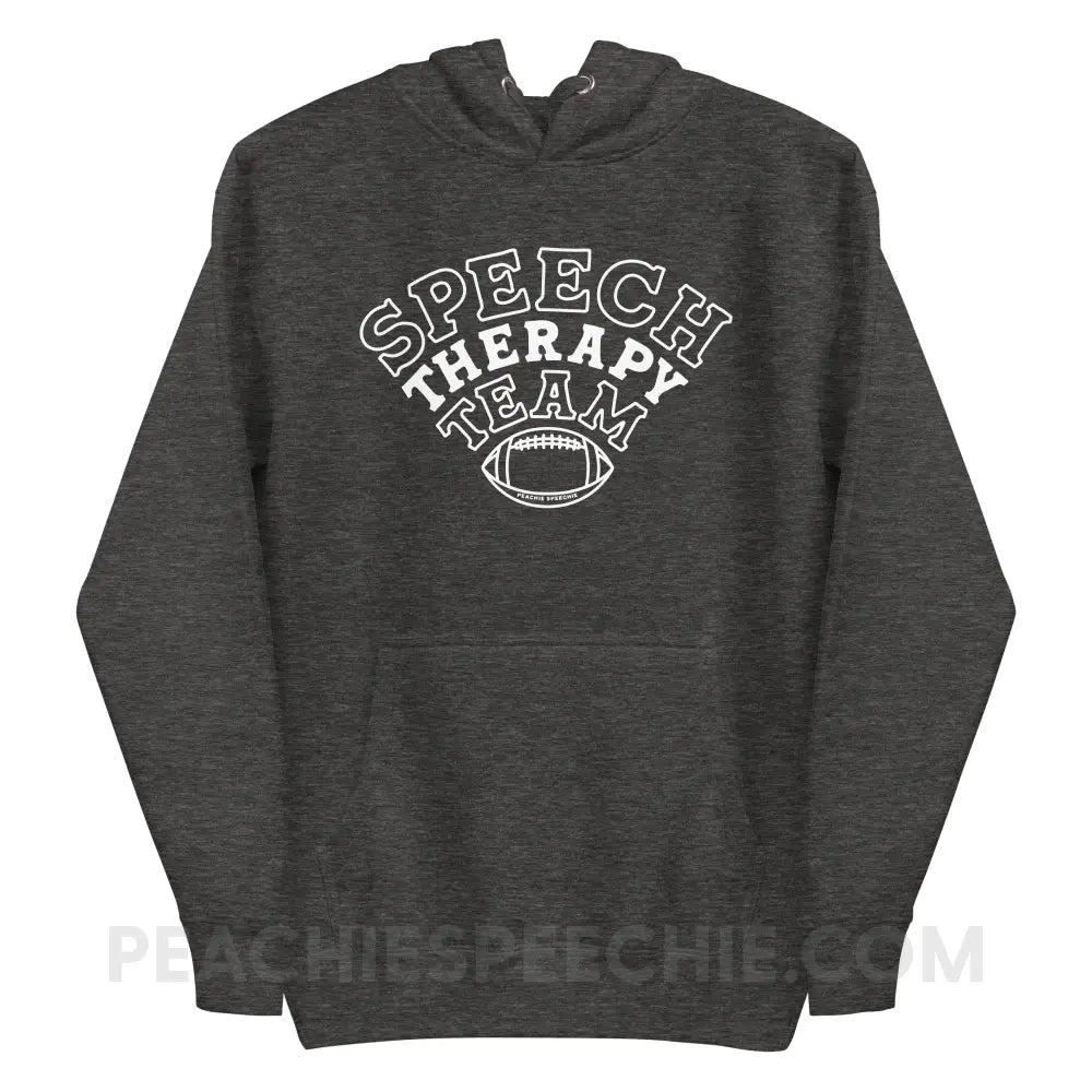 Speech Therapy Team Football Fave Hoodie - Charcoal Heather / S - peachiespeechie.com