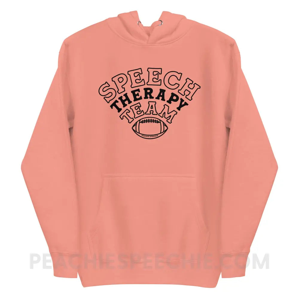 Speech Therapy Team Football Fave Hoodie - Dusty Rose / S - peachiespeechie.com