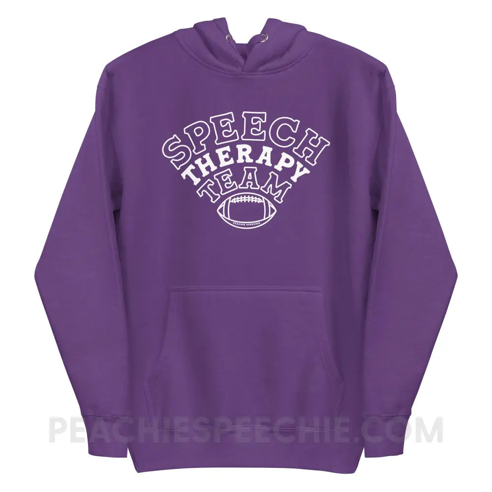 Speech Therapy Team Football Fave Hoodie - Purple / S - peachiespeechie.com