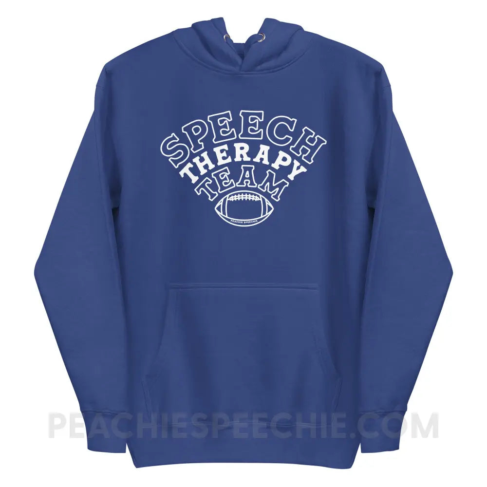 Speech Therapy Team Football Fave Hoodie - Royal / S - peachiespeechie.com