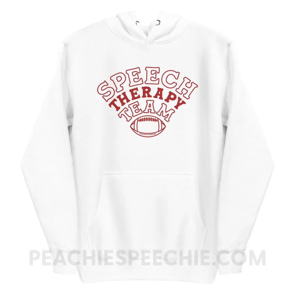 Speech Therapy Team Football Fave Hoodie - White / S - peachiespeechie.com