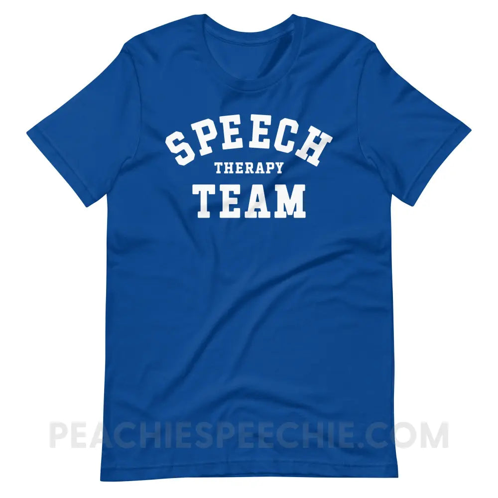Speech Therapy Team Premium Soft Tee - True Royal / S - peachiespeechie.com