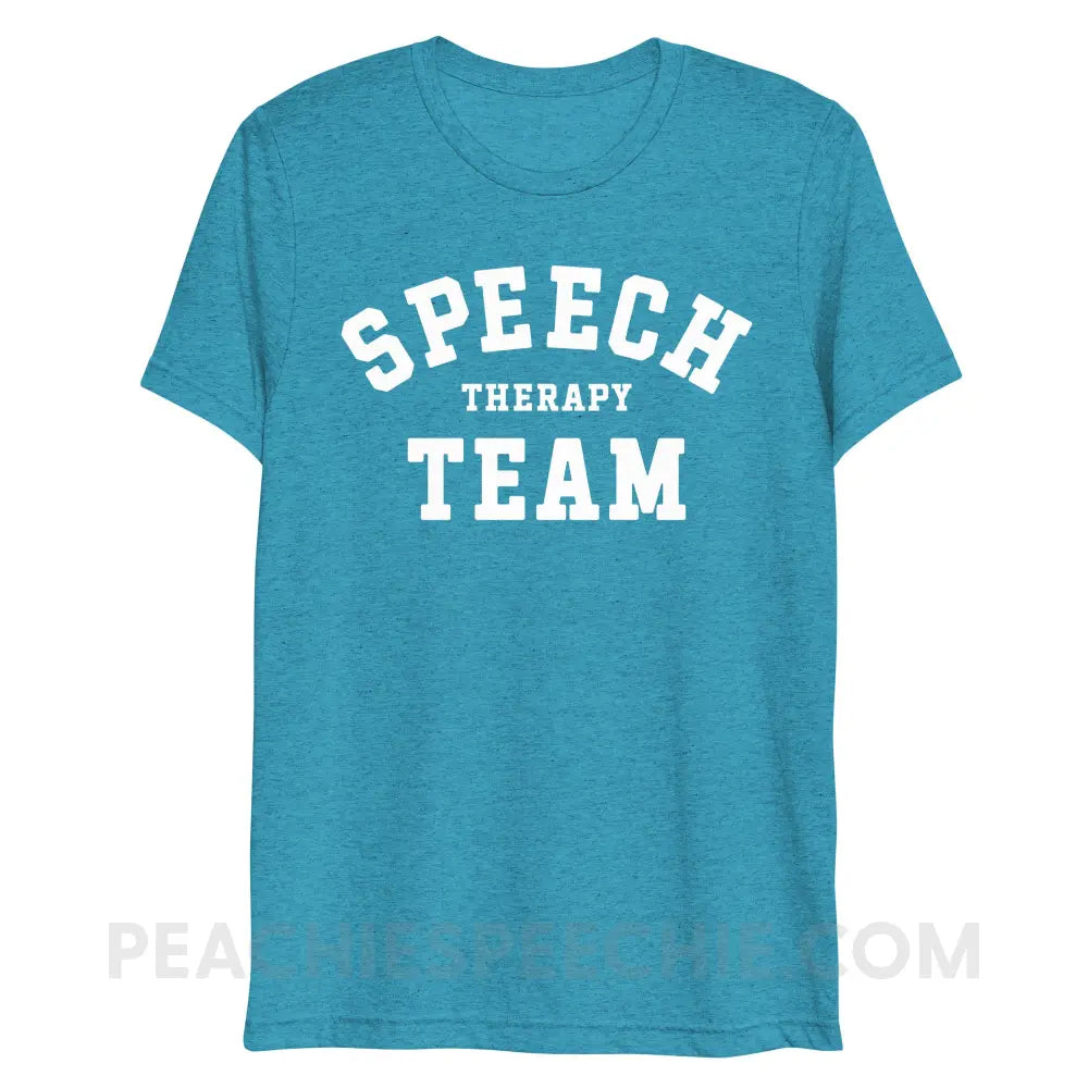Speech Therapy Team Tri-Blend Tee - Aqua Triblend / XS - peachiespeechie.com