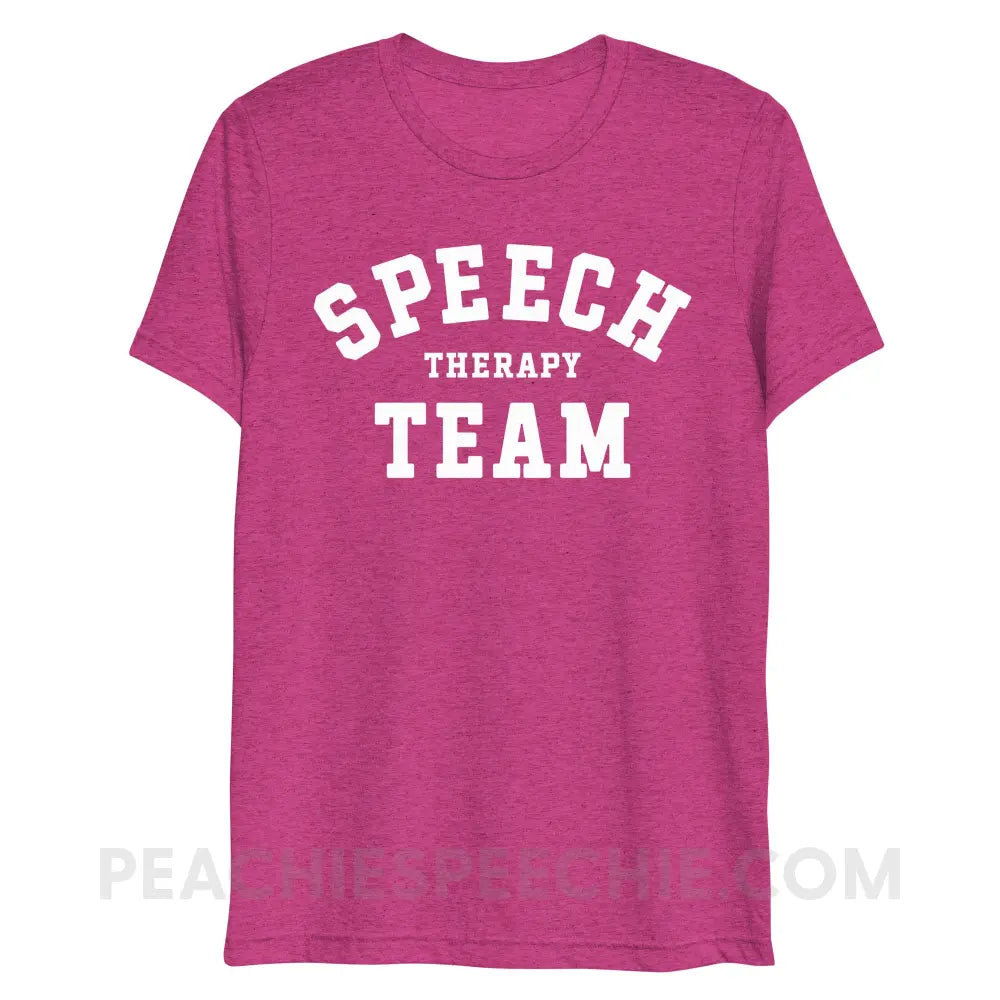 Speech Therapy Team Tri-Blend Tee - Berry Triblend / XS - peachiespeechie.com
