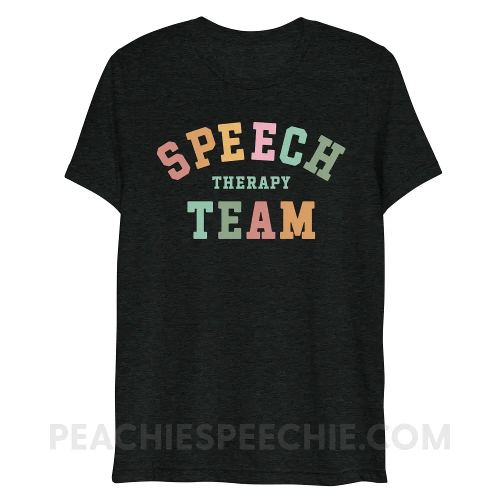 Speech Therapy Team Tri-Blend Tee - Charcoal-Black Triblend / XS - peachiespeechie.com
