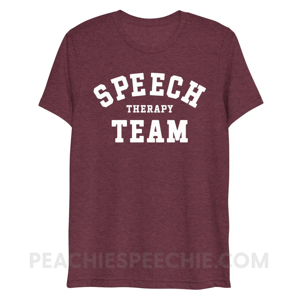 Speech Therapy Team Tri-Blend Tee - Maroon Triblend / XS - peachiespeechie.com
