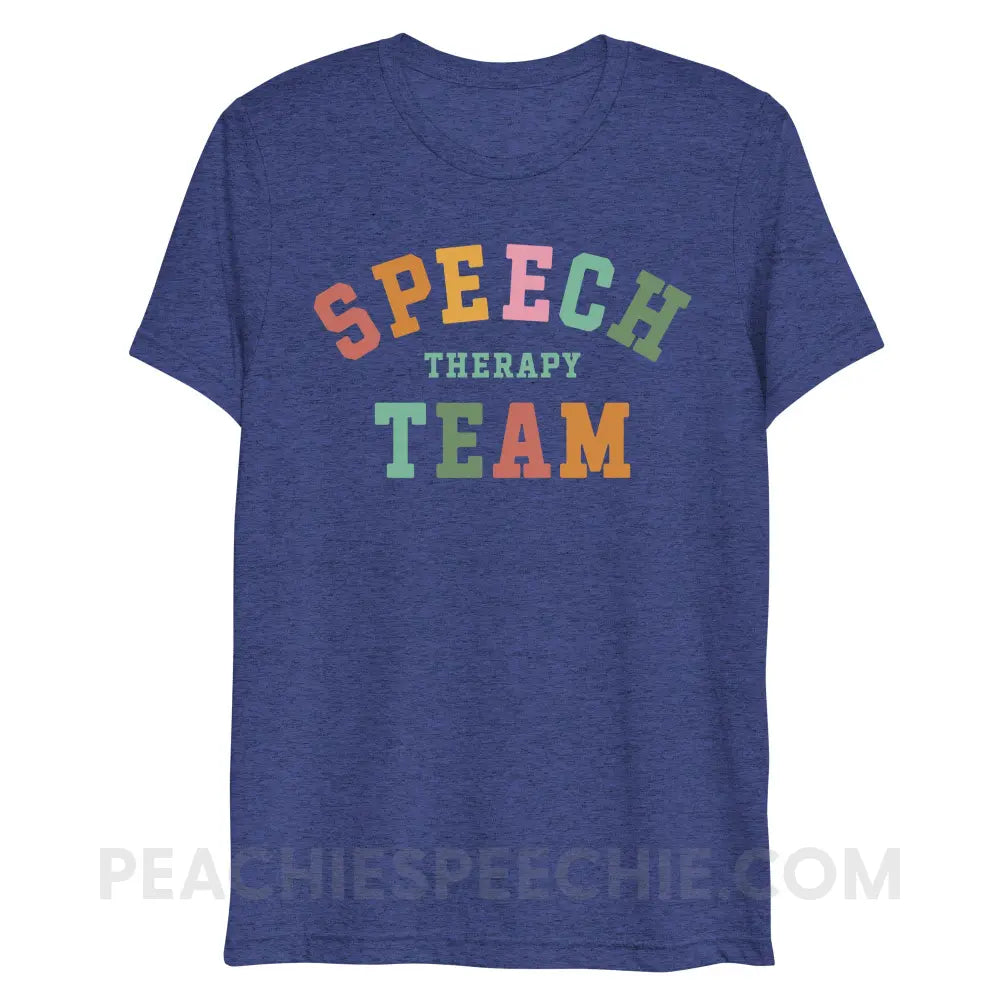 Speech Therapy Team Tri-Blend Tee - Navy Triblend / XS - peachiespeechie.com