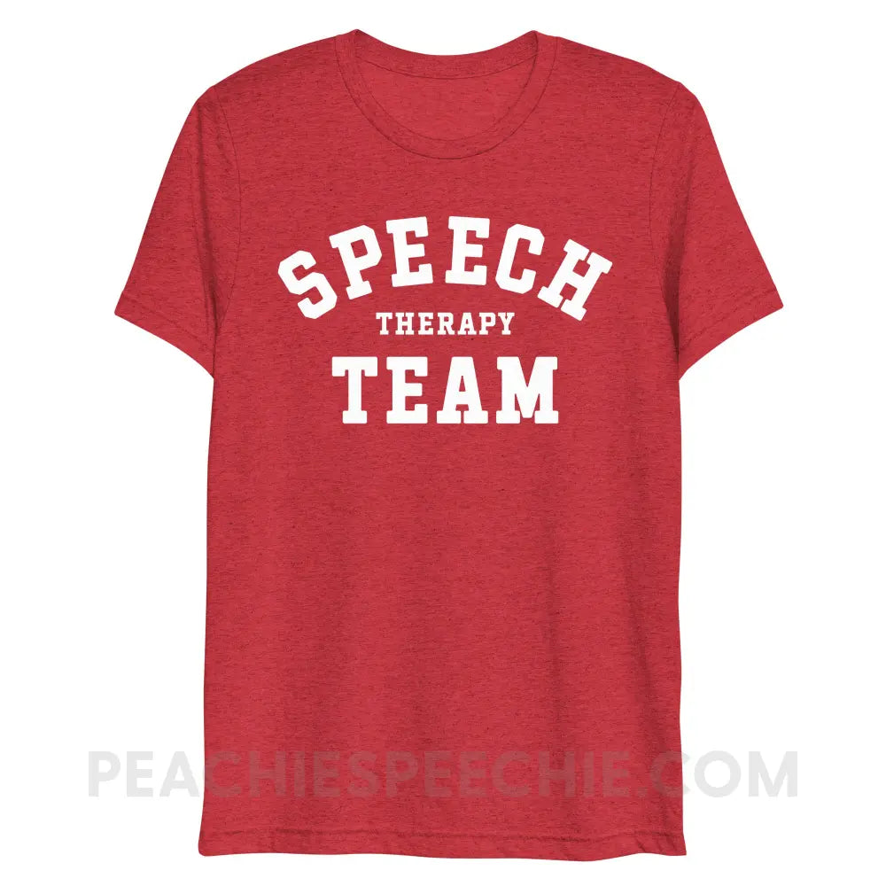 Speech Therapy Team Tri-Blend Tee - Red Triblend / XS - peachiespeechie.com