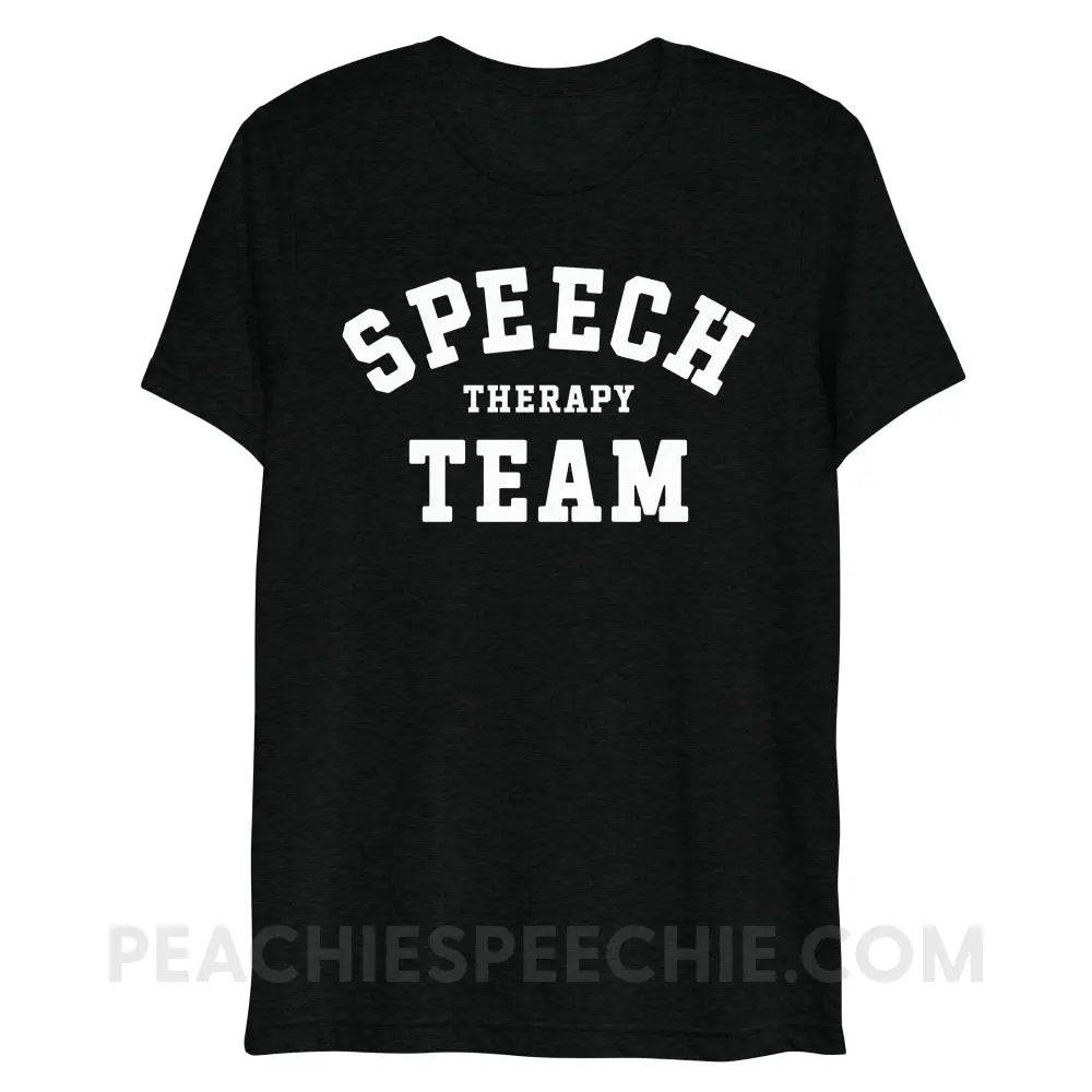 Speech Therapy Team Tri-Blend Tee - Solid Black Triblend / XS - peachiespeechie.com