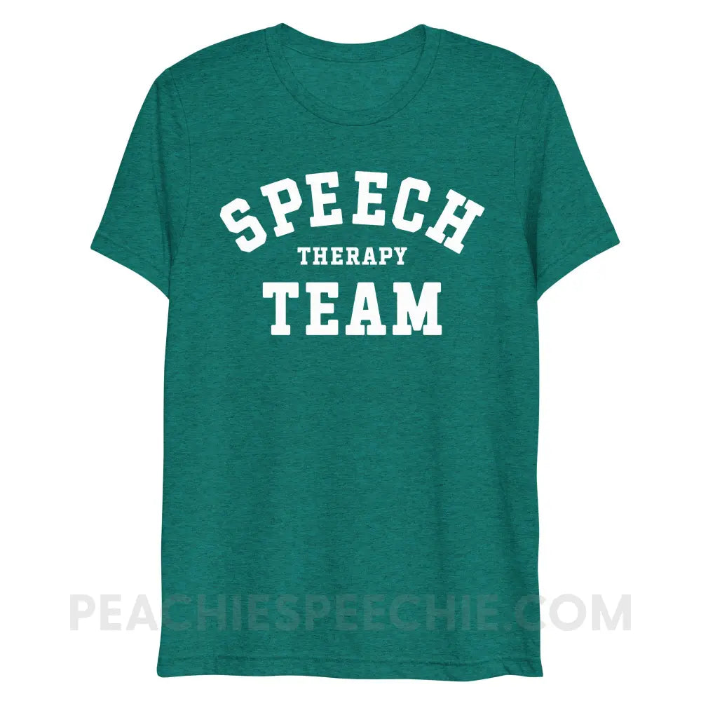 Speech Therapy Team Tri-Blend Tee - Teal Triblend / XS - peachiespeechie.com
