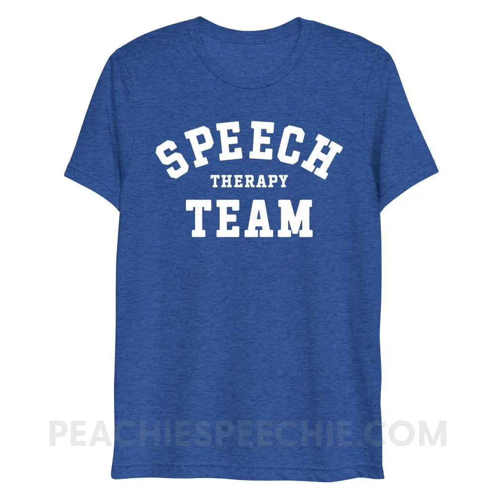 Speech Therapy Team Tri-Blend Tee - True Royal Triblend / XS - peachiespeechie.com