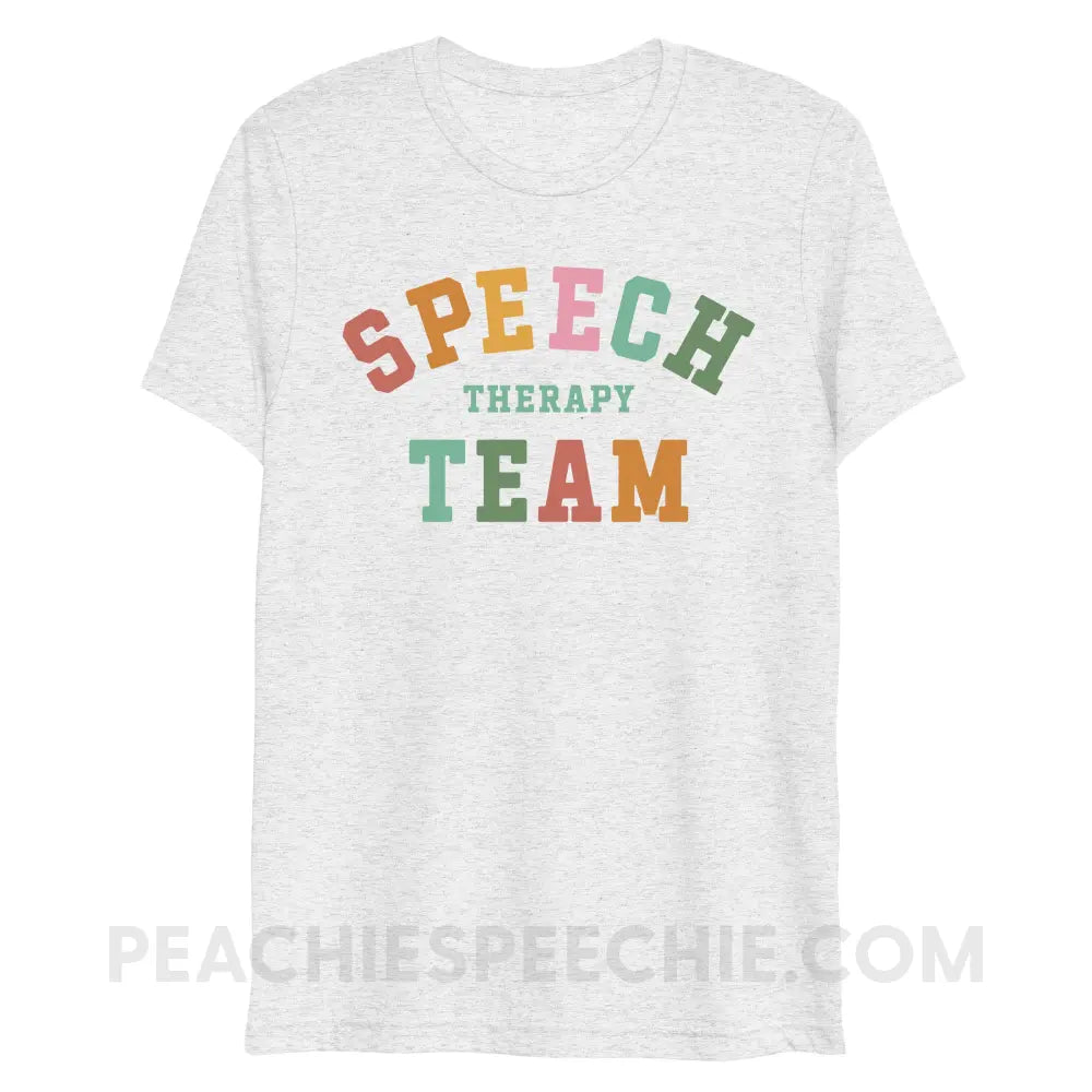 Speech Therapy Team Tri-Blend Tee - White Fleck Triblend / XS - peachiespeechie.com