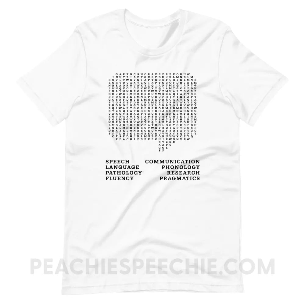 Speech Therapy Word Search Premium Soft Tee - peachiespeechie.com