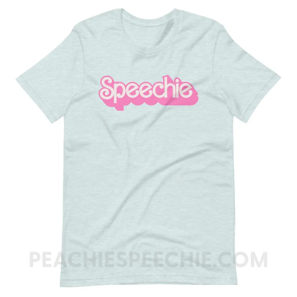 Speechie Doll Premium Soft Tee - Heather Prism Ice Blue / XS - peachiespeechie.com