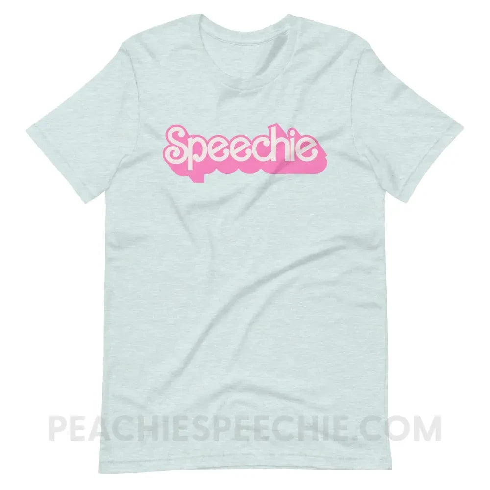 Speechie Doll Premium Soft Tee - Heather Prism Ice Blue / XS - peachiespeechie.com