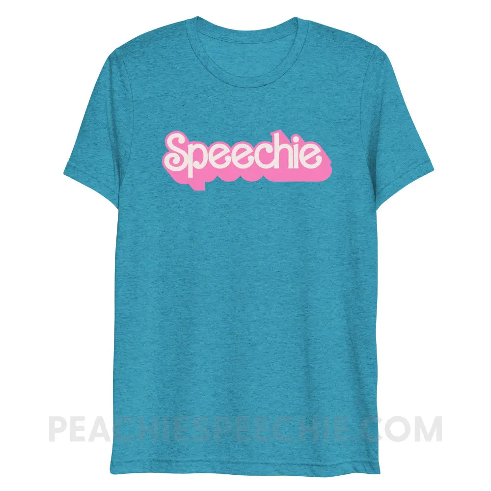 Speechie Doll Tri-Blend Tee - Aqua Triblend / XS - peachiespeechie.com
