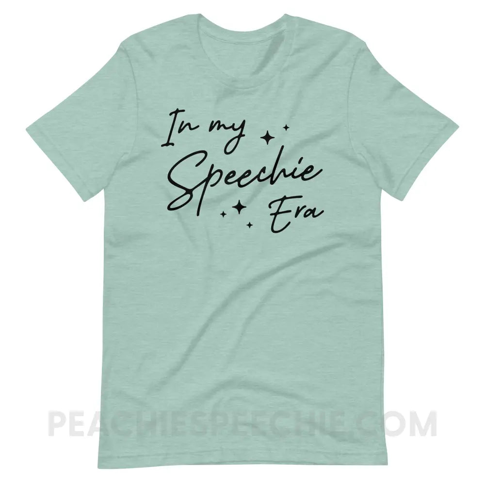 In My Speechie Era Premium Soft Tee - Heather Prism Dusty Blue / XS - T-Shirts & Tops peachiespeechie.com