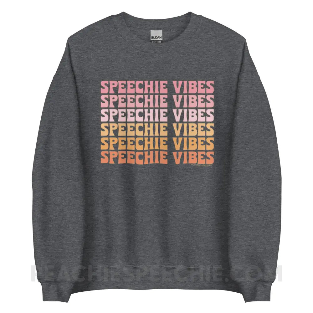 Speechie Vibes Classic Sweatshirt - Dark Heather / S - peachiespeechie.com