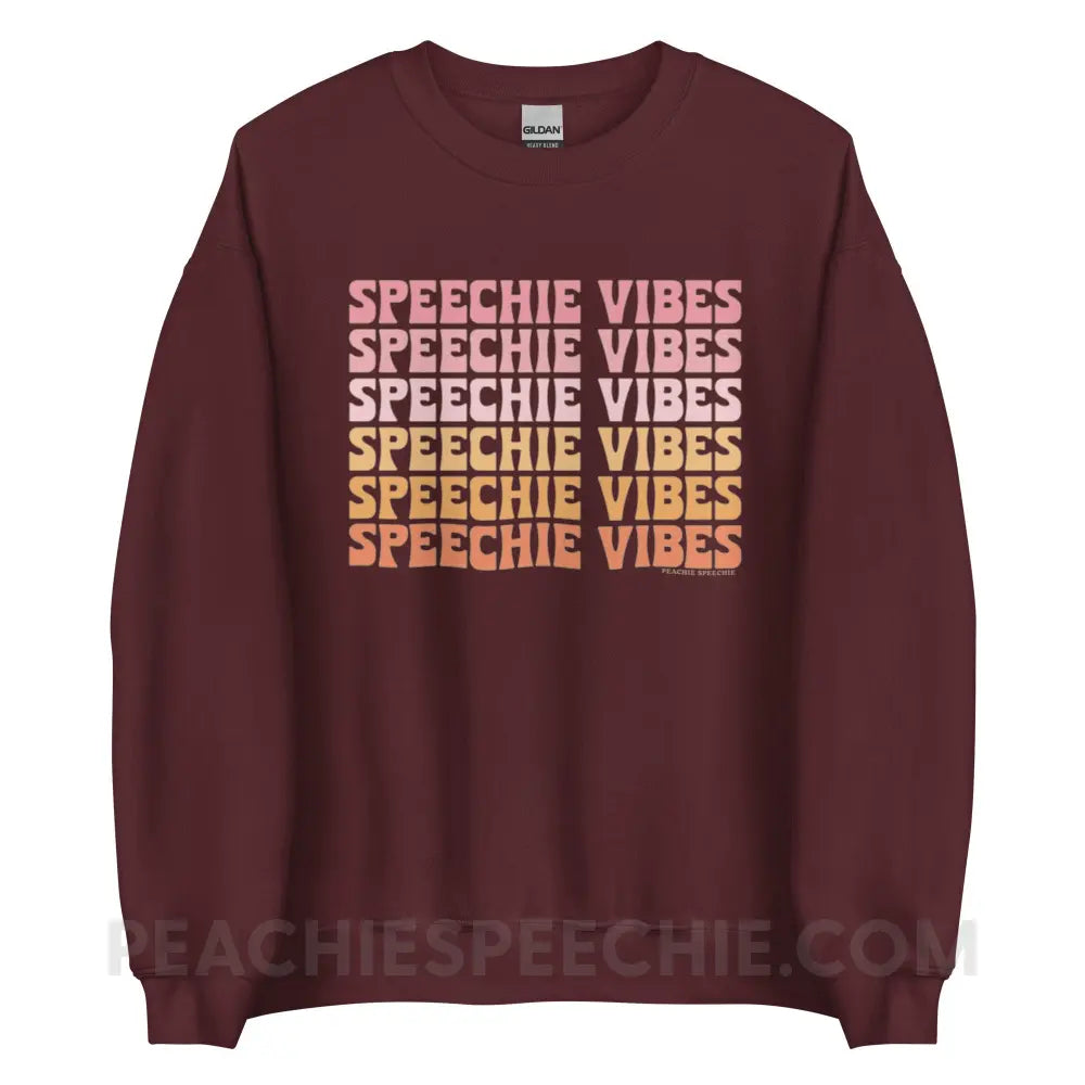 Speechie Vibes Classic Sweatshirt - Maroon / S - peachiespeechie.com