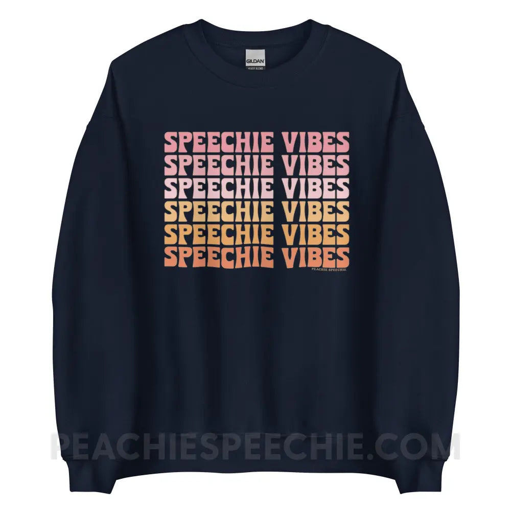 Speechie Vibes Classic Sweatshirt - Navy / S - peachiespeechie.com