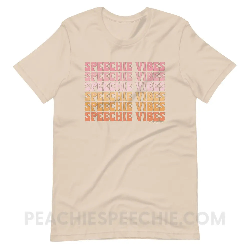Speechie Vibes Premium Soft Tee - Cream / XS - T-Shirt peachiespeechie.com