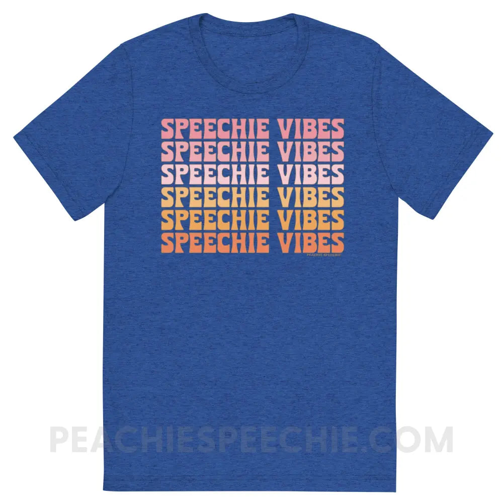 Speechie Vibes Tri-Blend Tee - True Royal Triblend / S - peachiespeechie.com