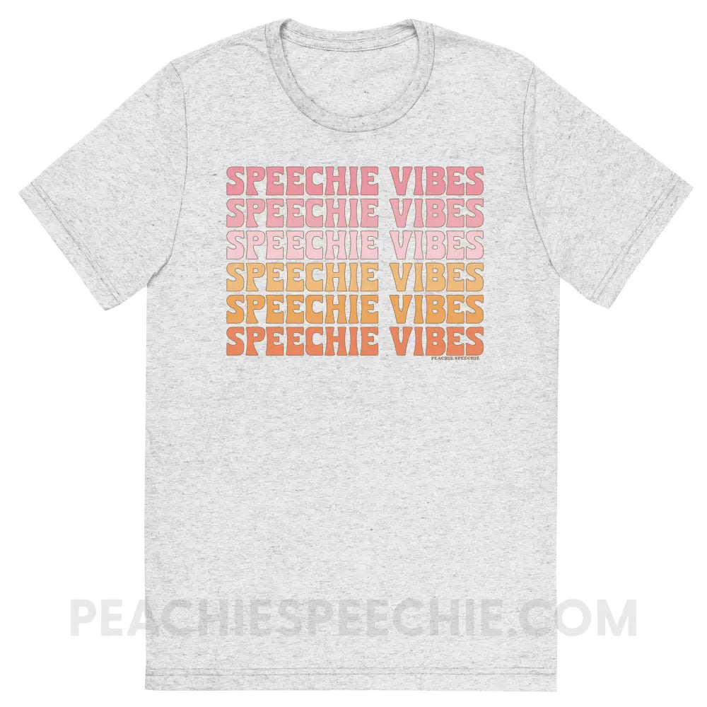 Speechie Vibes Tri-Blend Tee - White Fleck Triblend / S - peachiespeechie.com